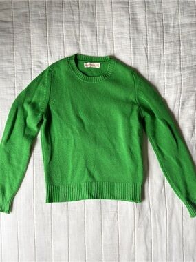 Women's &Daughter 100% Cashmere Crewneck Sweater XS in Bright Green